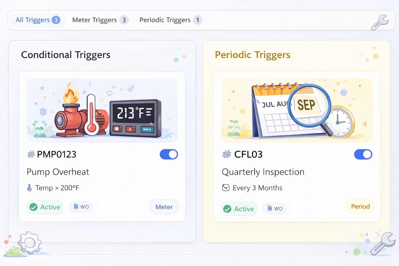 Automation triggers interface