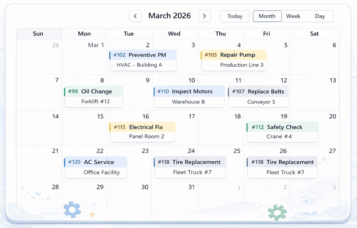 Calendar view scheduling interface